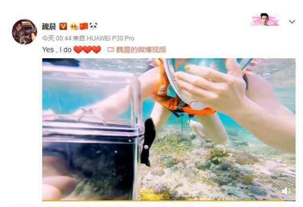 魏晨成功求婚 女友为圈外人是自己大学同学