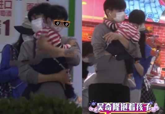 吴奇隆刘诗诗一家三口逛超市